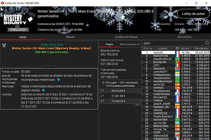 Main Event Winter Series