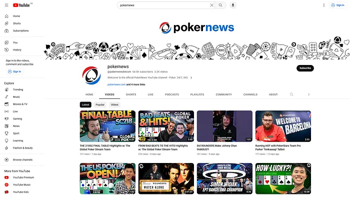 PokerNews YouTube