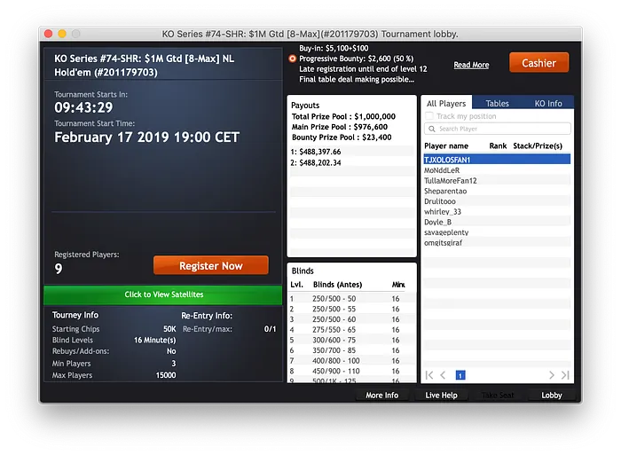 High Stakes Regulars Boycott PokerStars' Turbo Series ,200 PKO Event 102