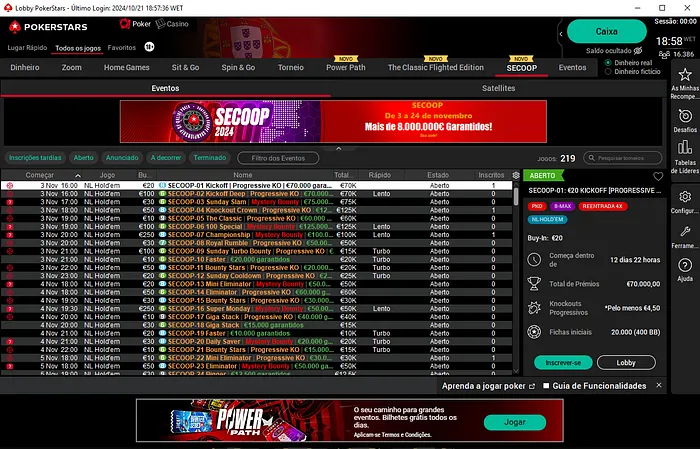 calendário secoop 2024 pokerstars