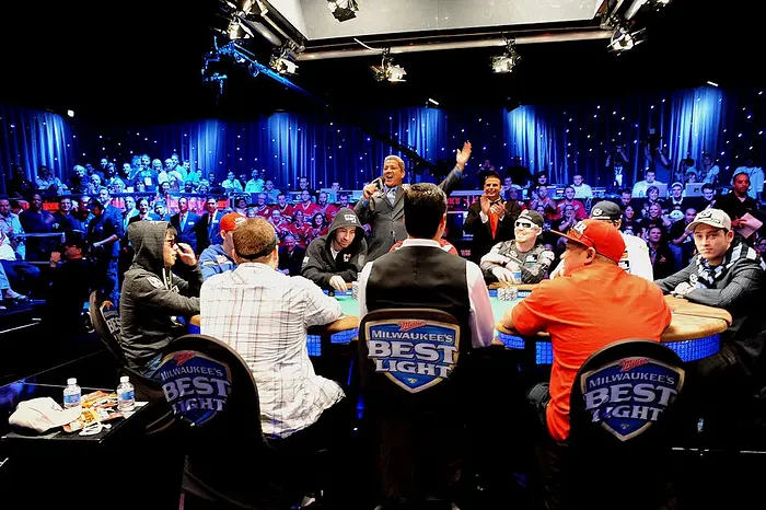 Bruce Buffer at the 2010 WSOP Main Event Final Table