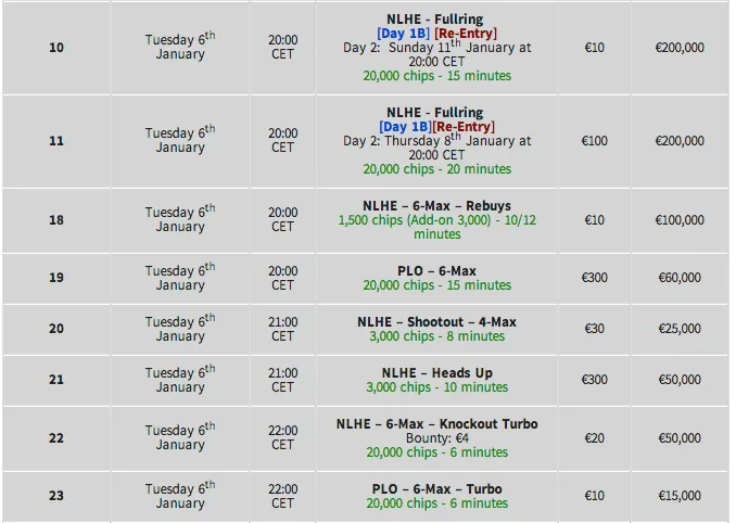 Winamax Series 11 & Bónus Reload: 4 a 15 de Janeiro na Winamax Poker 103