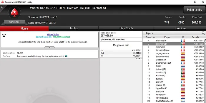 Lobby de poker da PokerStars