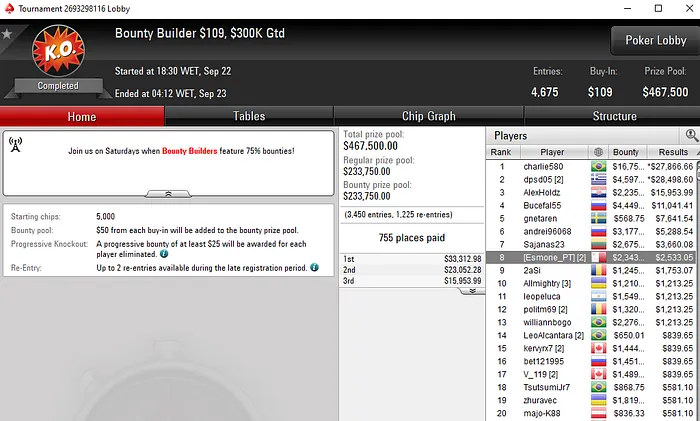 Lobby de poker da PokerStars
