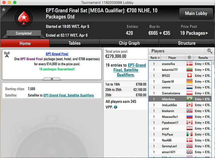 Hilton Laborda Crava Vaga na Grand Final do EPT 101