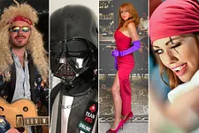 Dan Smith, Felix 'xflixx' Schneiders, Caitlyn Howe, and Lynn Gilmartin dress up for Halloween