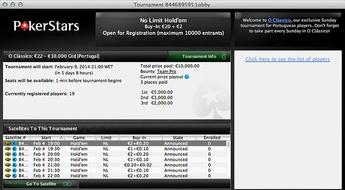 Vem aí O Clássico X2 - €10,000 Garantidos - 9 de Fev. às 21:00 101