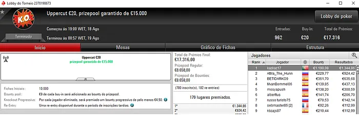 4 Dígitos para kazkaz17, MBarbosa24 e RuiBouquet na PokerStars.FRESPT 101