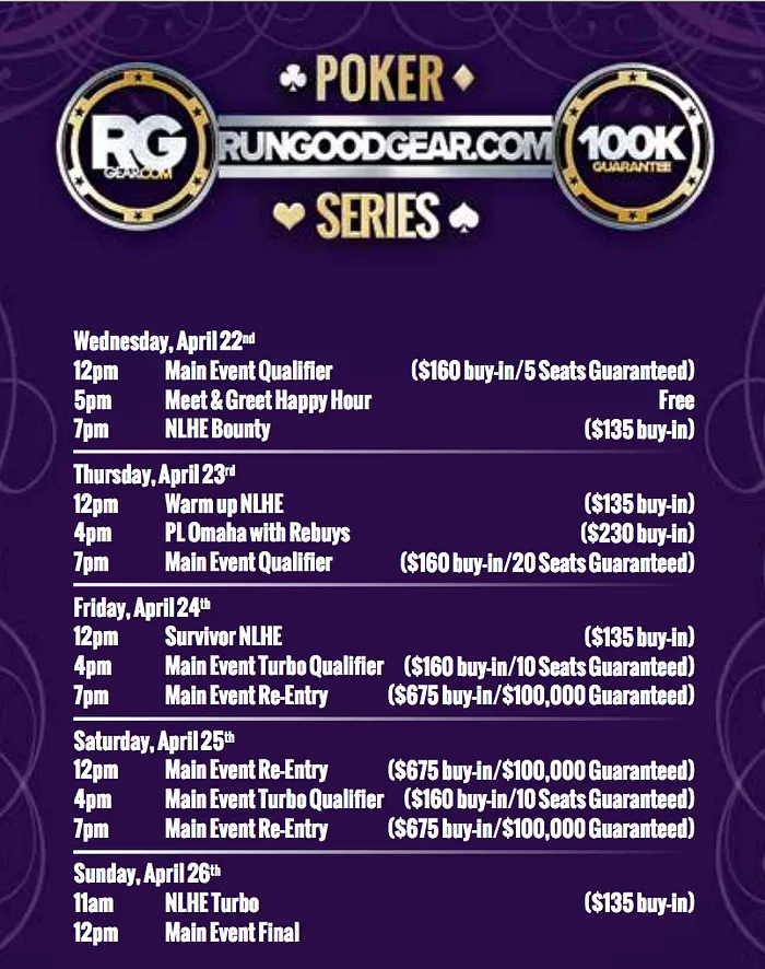 RunGood Poker Series Visits Hard Rock Tulsa April 22-26 for 0K Main Event 101