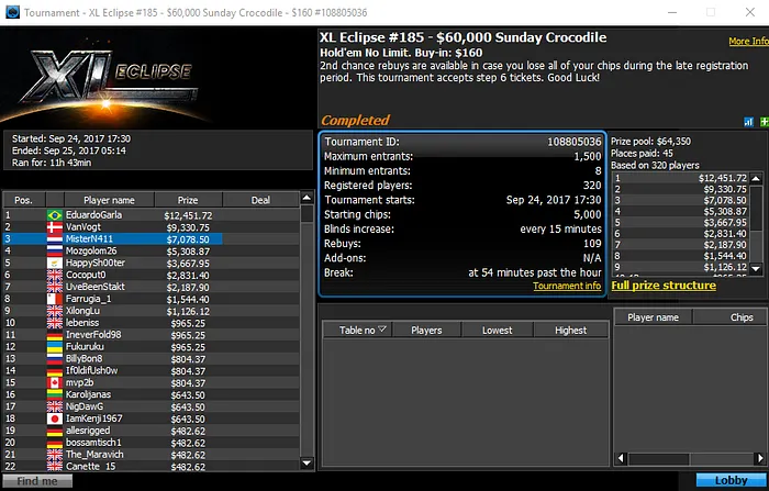 Naza114 11º na Powerfest #324 (,177) & Muitos Mais Resultados Lusos 102
