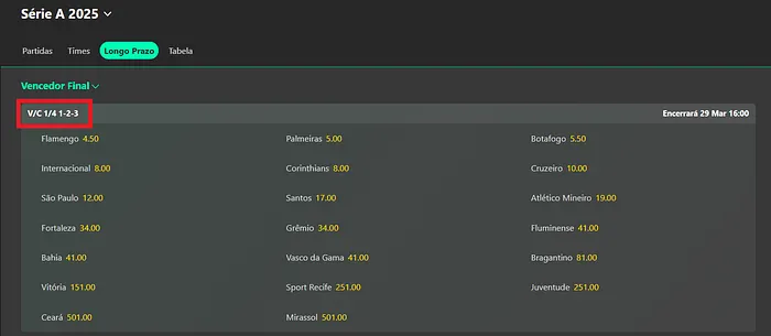 Bet365 - Aposta each-way na Série A
