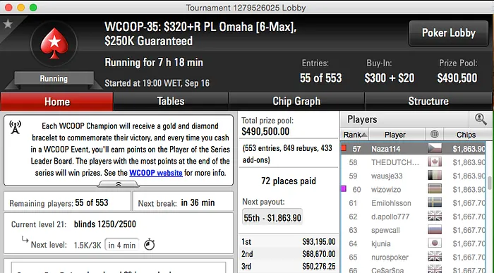 WCOOP: João "Naza114" Vieira ITM no #35 e Ruma ao Dia 2 do #34 (19/30) 101