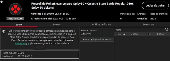 Freeroll 11 septiembre