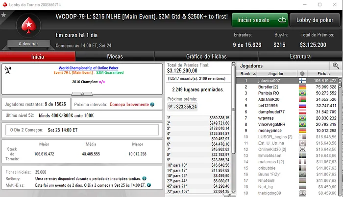 Alexandre Mantovani e Bernardo Rocha na Decisão do Main Event WCOOP 102