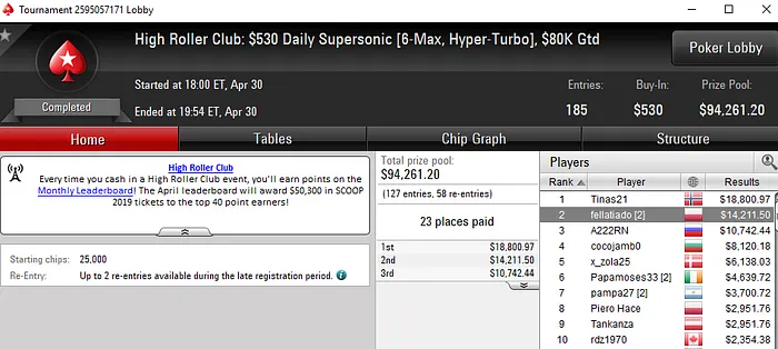 Lobby de poker da PokerStars