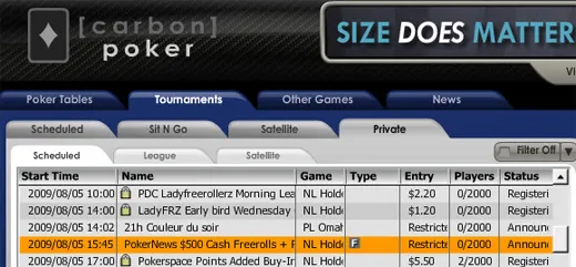0 PokerNews Cash Freerolls e Tickets Para a PokerNews Cup na Carbon Poker! 101