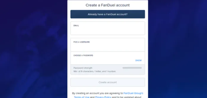 Create an account at FanDuel Casino