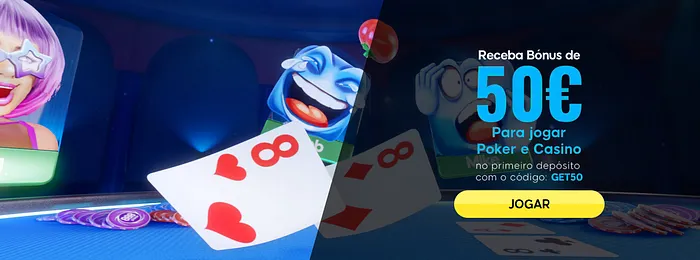 Bónus primeiro depósito na 888poker.pt - €50 para jogar poker e casino