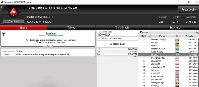 Lobby de poker da PokerStars