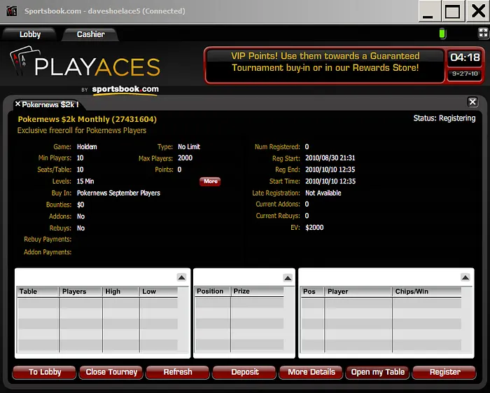 Time is Running Out for the Next ,000 Freeroll from PlayersOnly and Sportsbook Poker! 101