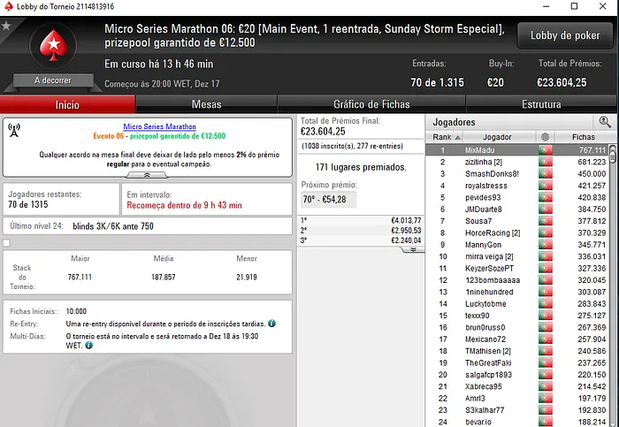 Micro Series Marathon com €4,013 para o Campeão do Main Event 101