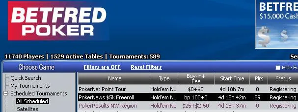 ,000 PokerNews Cash Freerolls na Betfred Poker 101