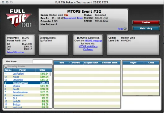 MTOPS: PaiPoker302 Conquista Evento #31 e JaimeVBotafogo é Bronze no Evento #35 102