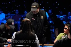 Hellmuth checking out the new chips