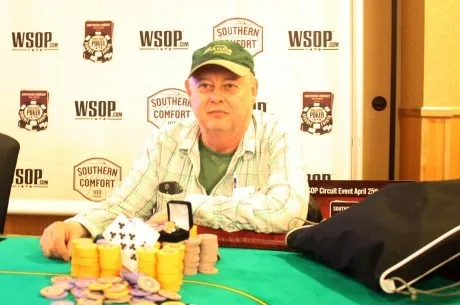 Chris Reslock (Seen Here Displaying the Winning Hand After Recording His Record-Breaking 7th WSOP Circuit Win)