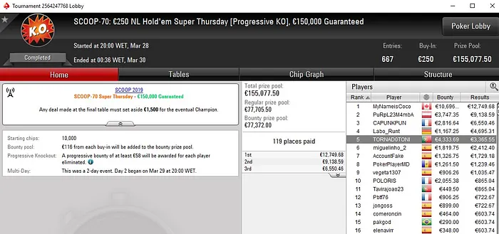 Lobby de poker da PokerStars