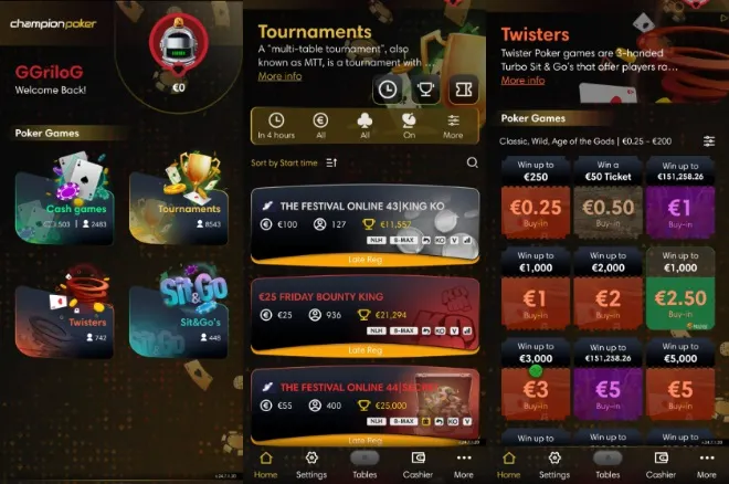 ChampionPoker celular aplicativo app mobile