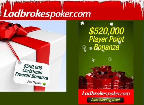 $500,000 em Freerolls no Natal da Ladbrokespoker! 0001