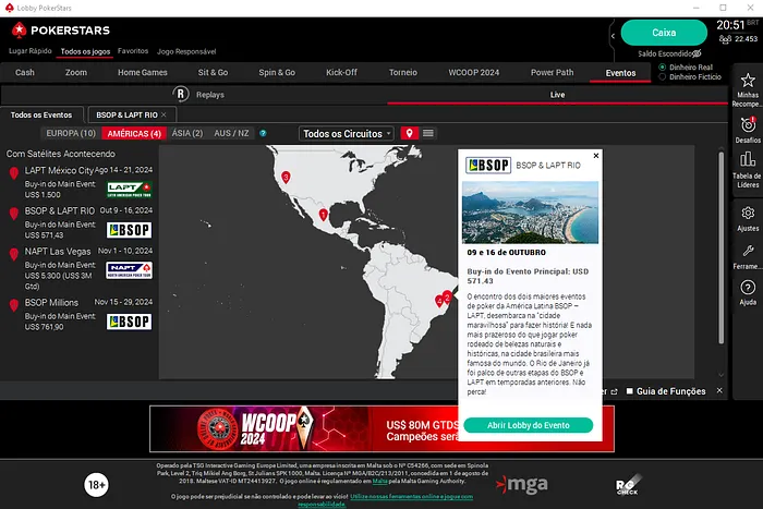 Satélites do BSOP/LAPT Rio no PokerStars