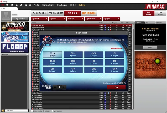 Short Stacks Rule in Short Track at Winamax 101