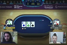 Igor Kurganov and George Danzer heads-up in the Global Poker League