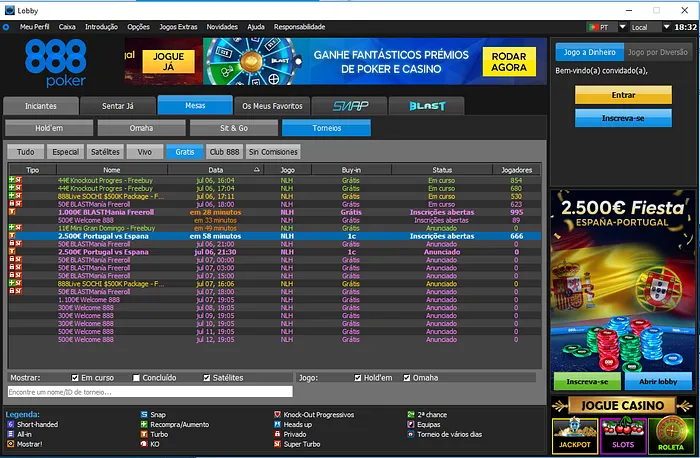Torneios poker 888poker Portugal
