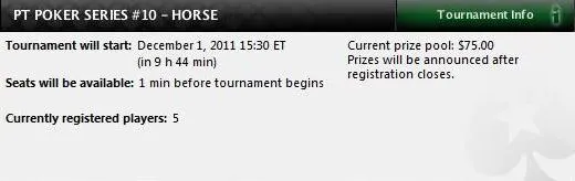 HORSE estreia-se no PT Poker Series hoje 101