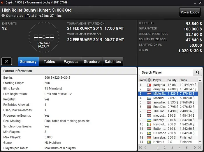 Lobby de poker da partypoker