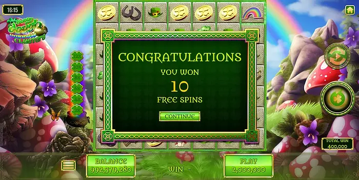 Free Spins slot popup