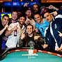 Nick Jivkov celebrates his bracelet win with friends