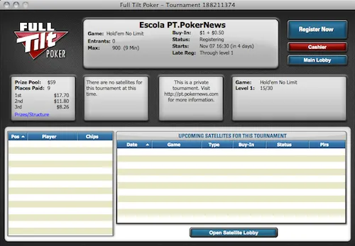 Hoje às 21:30 Liga PT.PokerNews na Full Tilt Poker 101