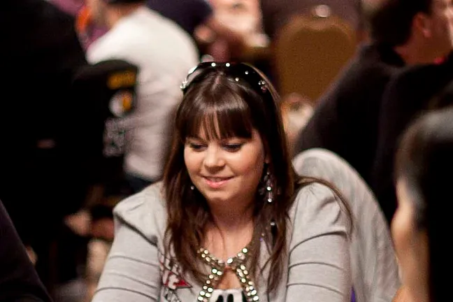 Annette Obrestad is among the 140 players still shooting for the Event No. 39 bracelet