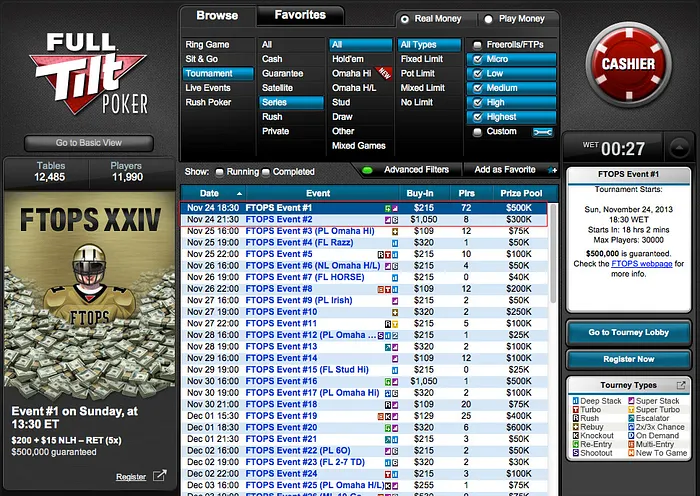 Full Tilt Online Poker Series XXIV Arrancam Hoje às 18:30 101