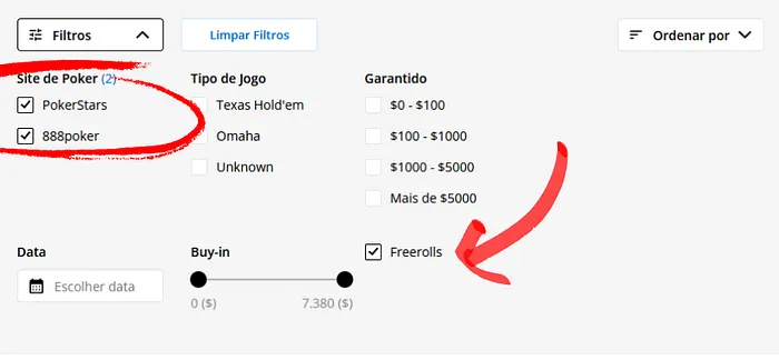 Calendário de Torneios da PokerNews