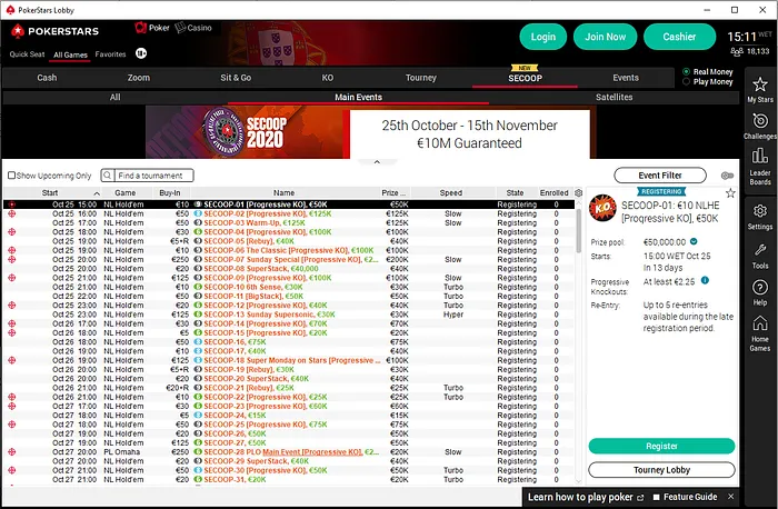 lobby secoop 2020 pokerstars portugal