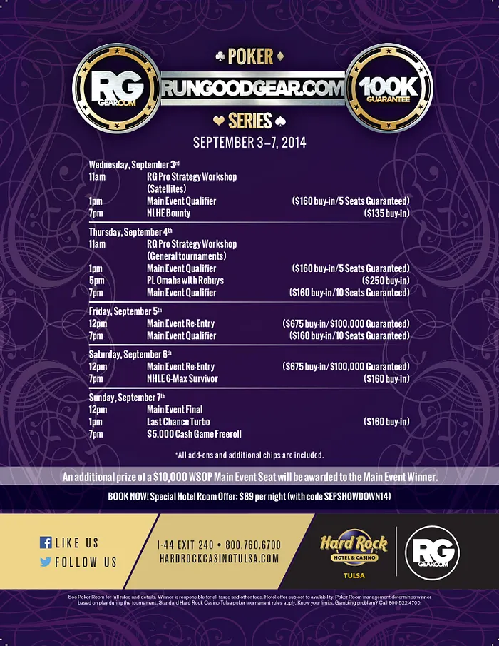 Don't Miss the RunGoodGear.com Poker Series at Hard Rock Tulsa Sept. 3-7! 101
