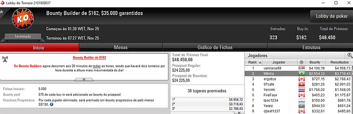 Renan Bruschi Vice no Bounty Builder High Roller (,043) & Mais 102