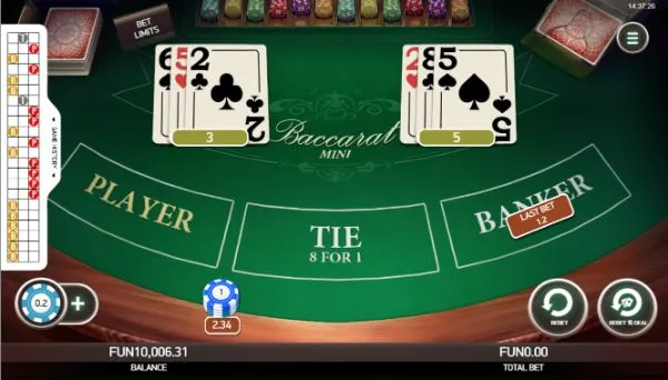 mini baccarat: banker wins most often