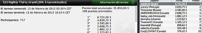 Pinchazos de los españoles del fin de semana en PokerStars 104