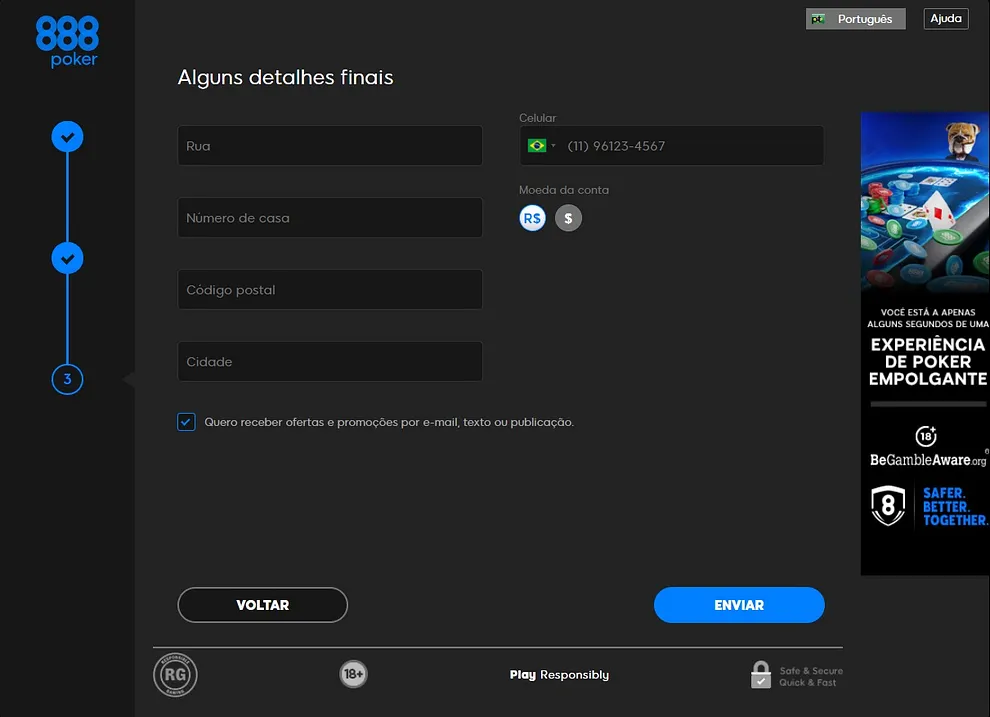 cadastro abrir conta 888poker